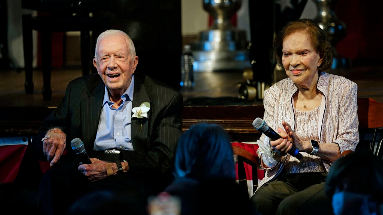 Former President Jimmy Carter and his wife former first lady Rosalynn Carter.