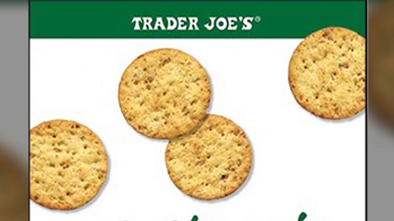 Trader Joe's Multigrain Crackers with Sunflower and Flax Seeds are shown.
