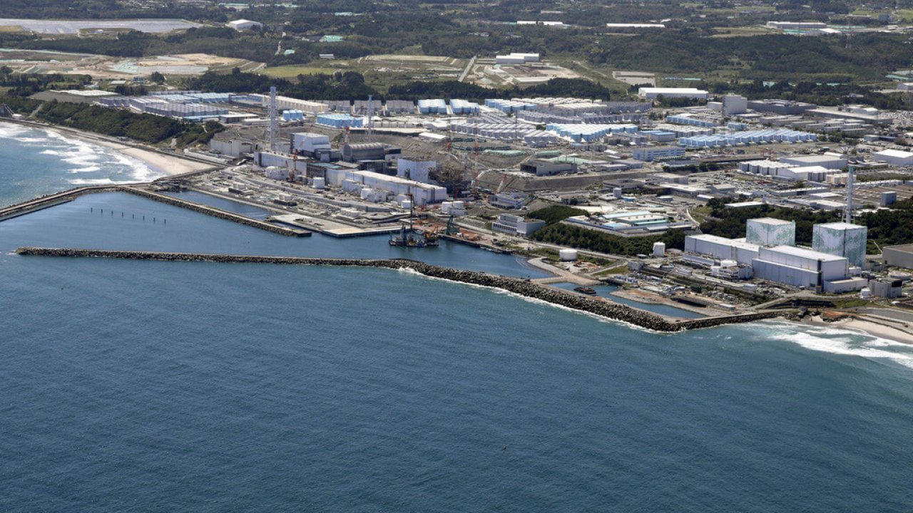 This aerial view shows the Fukushima Daiichi nuclear power plant.