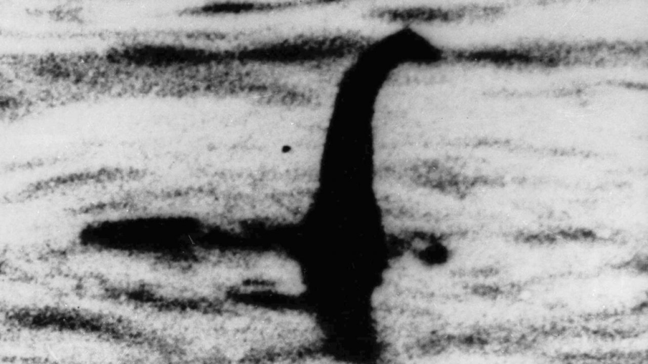 a shadowy shape that some people say is a the Loch Ness monster in Scotland.