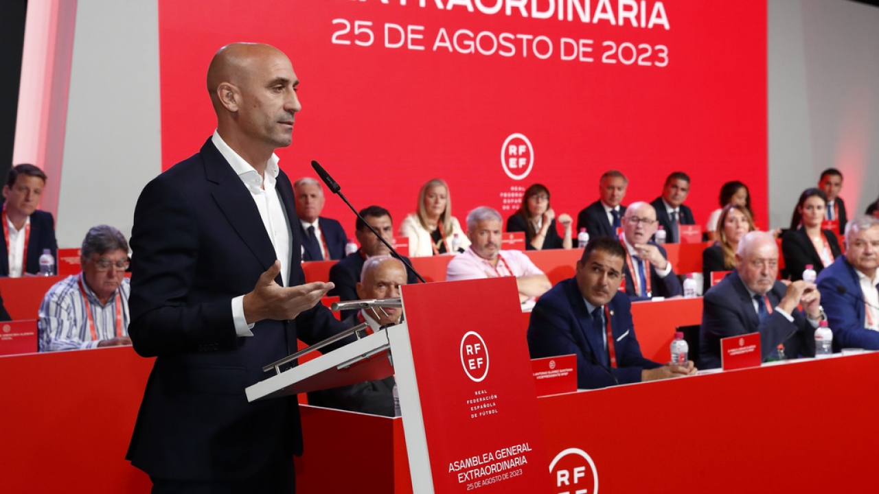 The president of the Spanish soccer federation Luis Rubiales