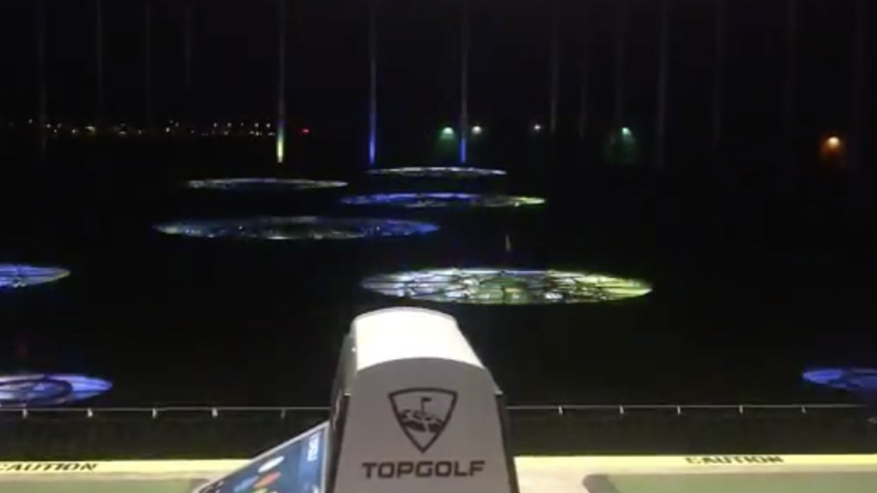 A view of Topgolf targets from the platform.