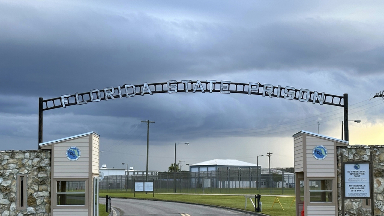 The entrance to Florida State Prison in Starke, Fla.