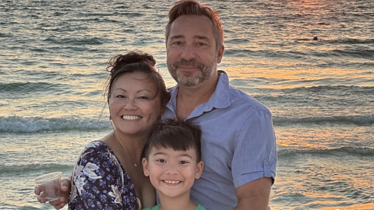 Dr. Selina Lin Hofmann, with husband Michael and son Kristof.
