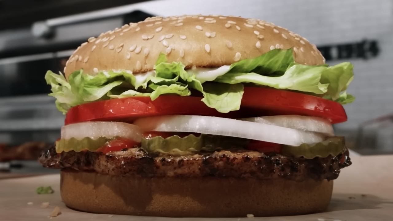 A Burger King Whopper is shown.