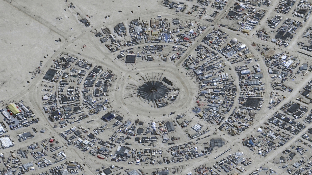 Satellite view of the Burning Man festival