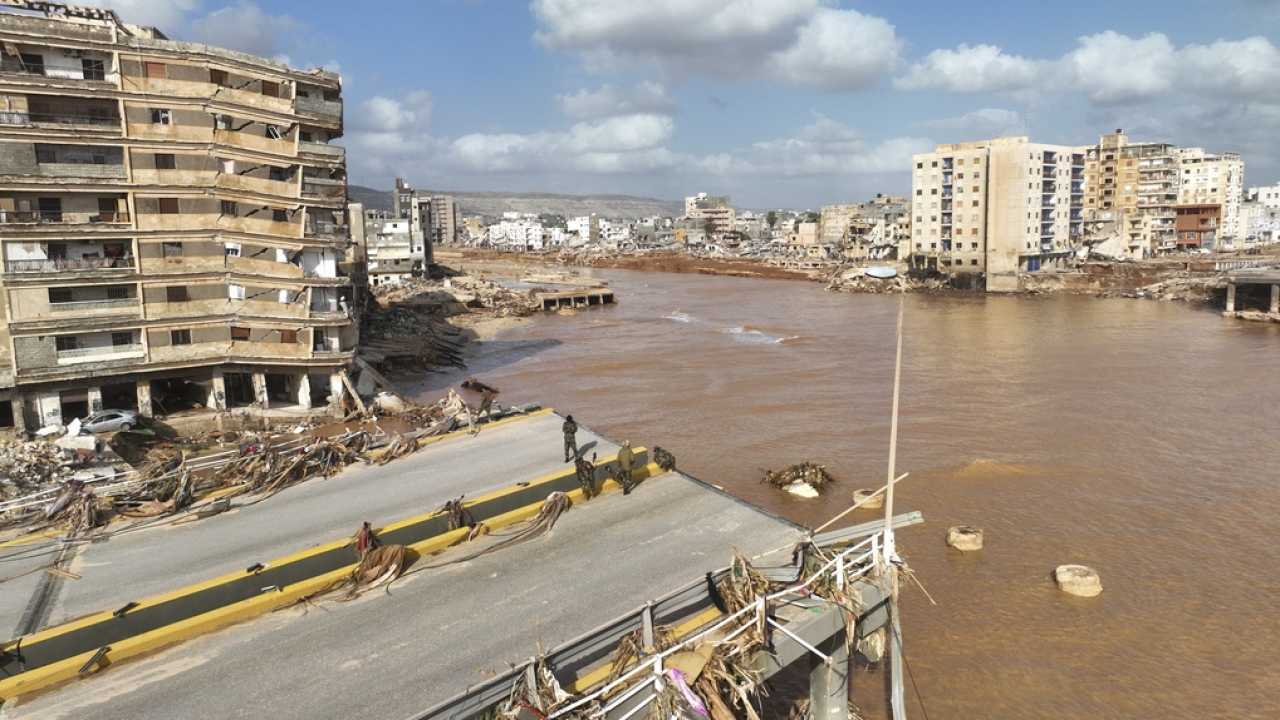 Catastrophic flooding devastates city of Derna in Libya.