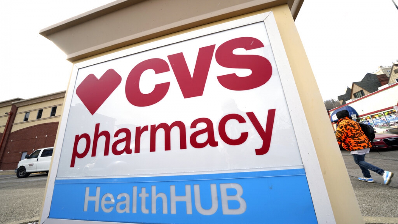 A CVS store sign in Pittsburgh.