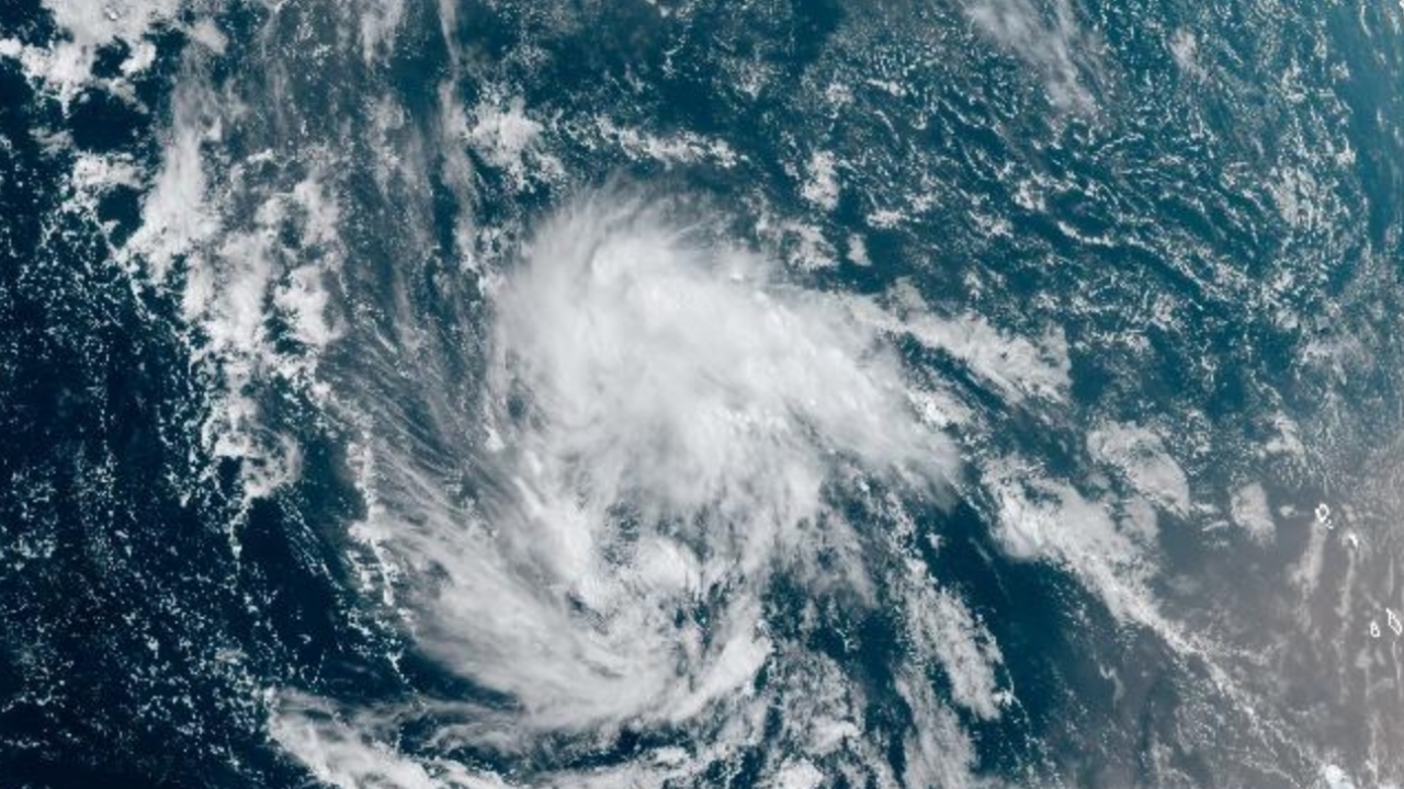 Tropical Depression 15 in the open Atlantic.