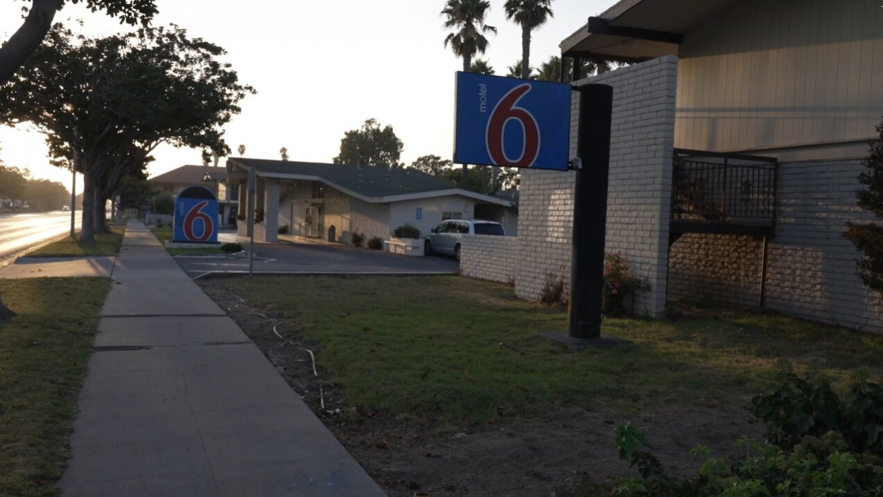 The Motel 6 where a kidnapping victim was located.