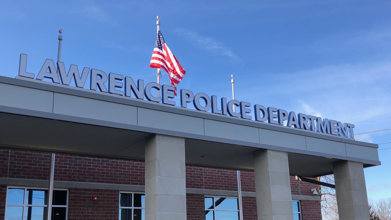 Exterior photo of the Lawrence, Indiana, police department.
