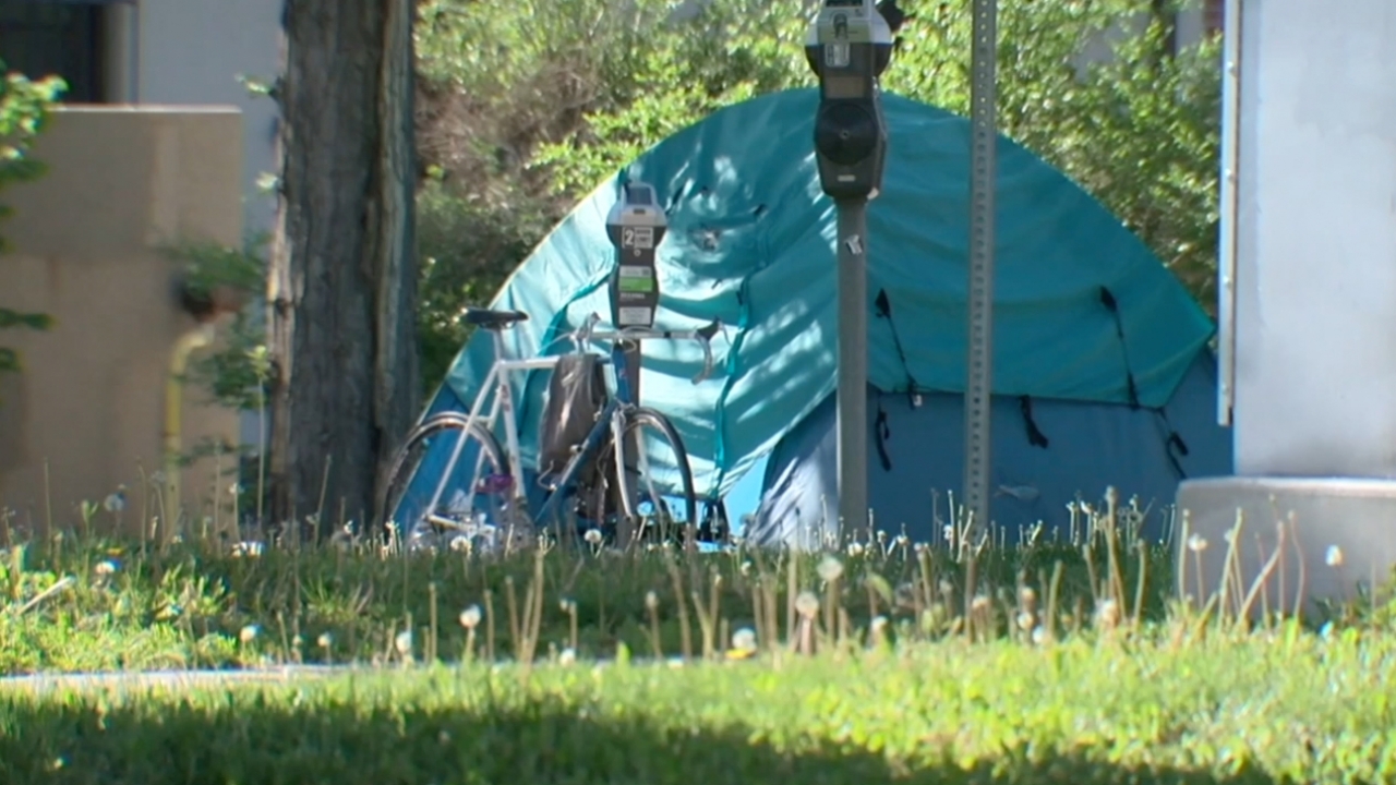 Person living out of a tent in Denver.
