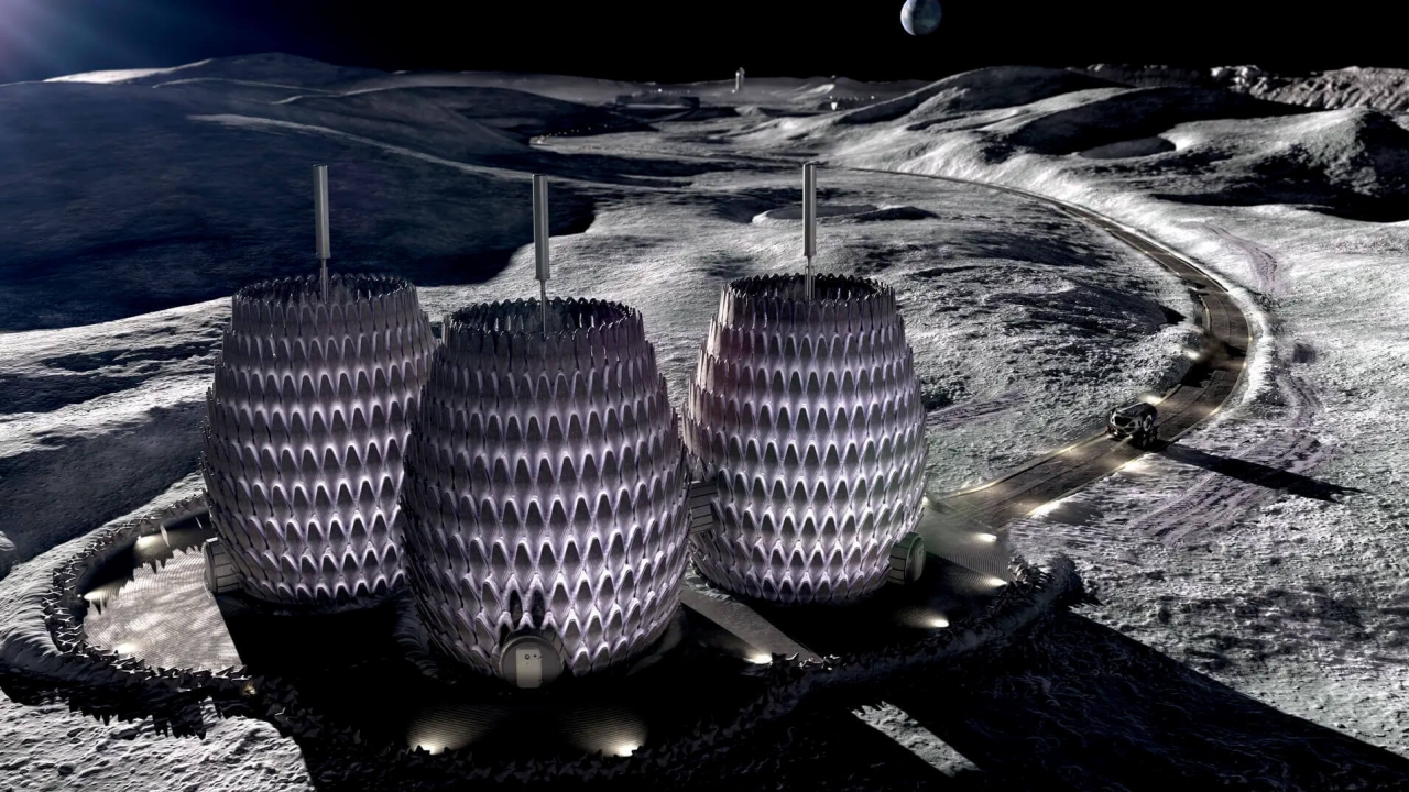 The project shows what houses on the moon could possibly look like.