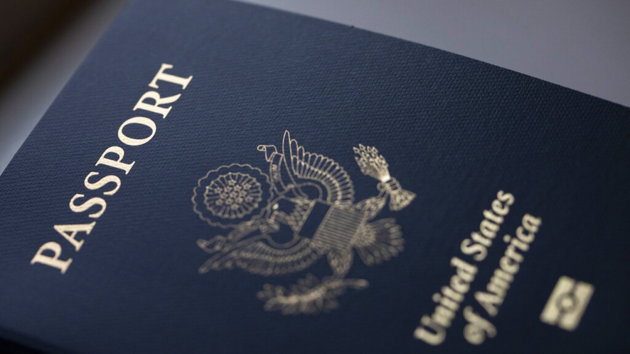 The cover of a U.S. passport