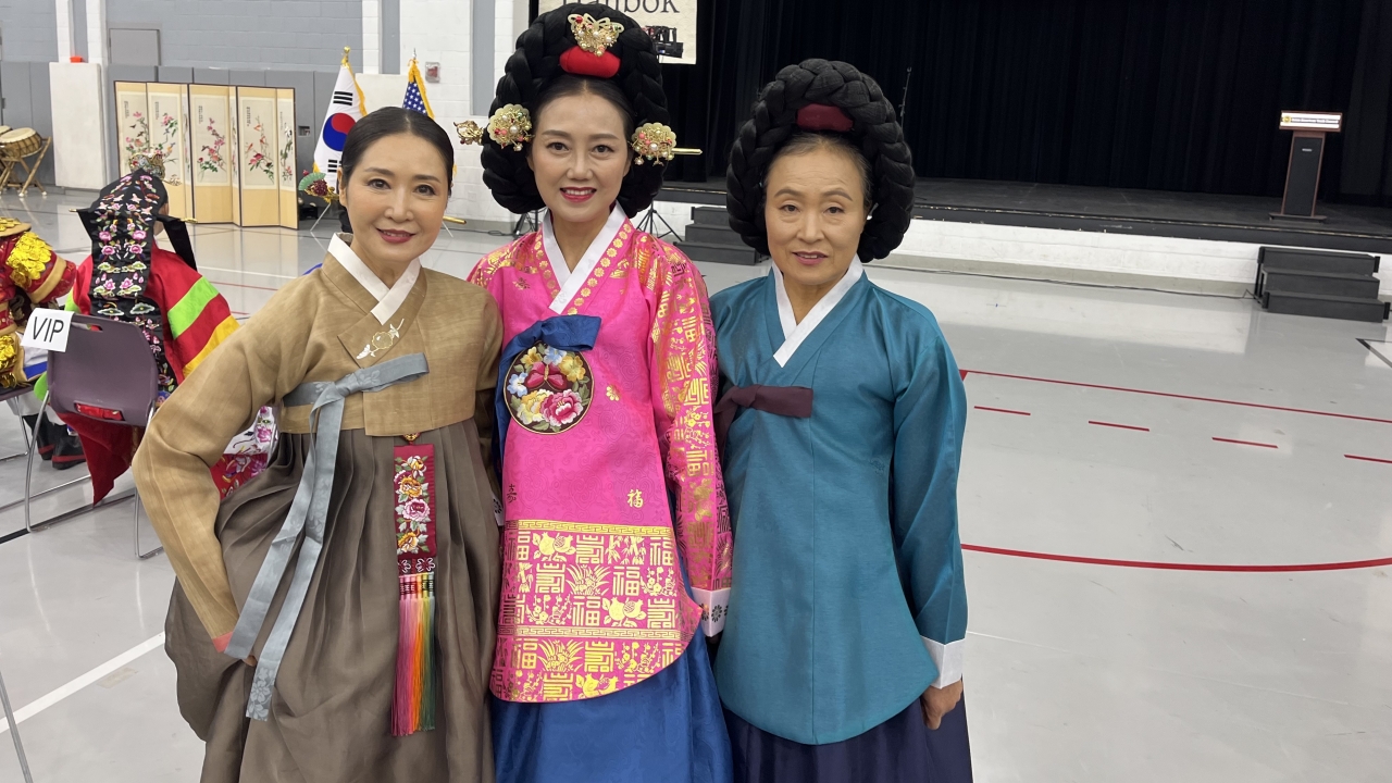 Traditional Korean hanbok modeled at Hanbok Day in Fort Lee, New Jersey, Oct. 14, 2023.
