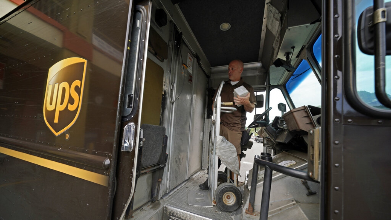 UPS driver Joe Speeler makes a delivery.