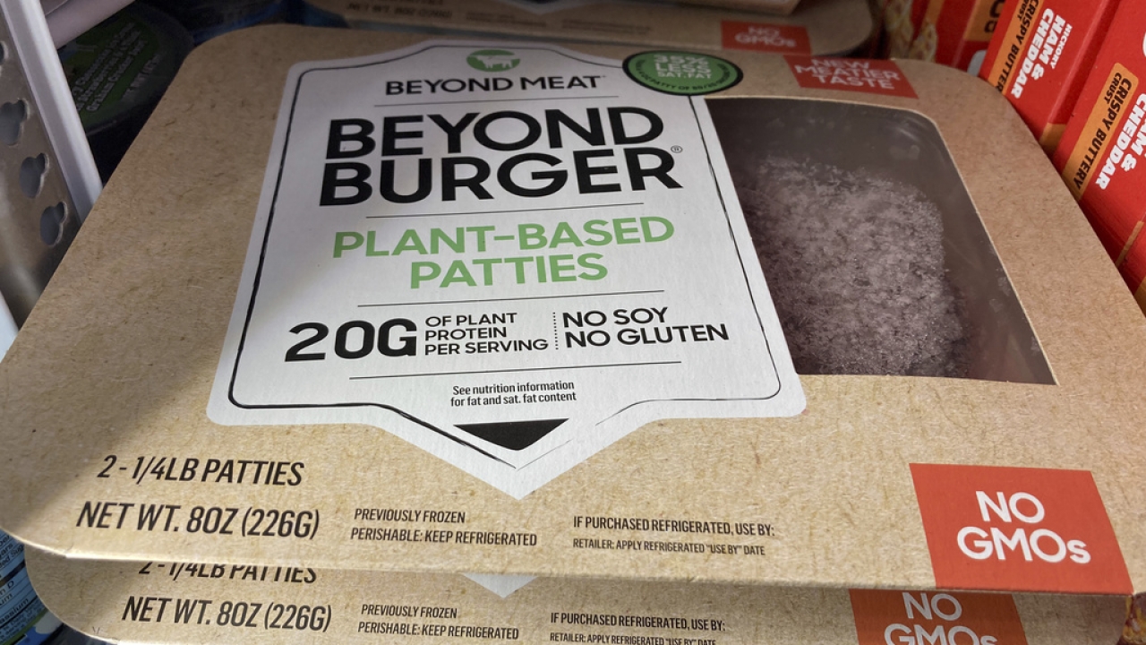 Beyond Meat Beyond Burger packages at a store in Huntingdon Valley, Pa.