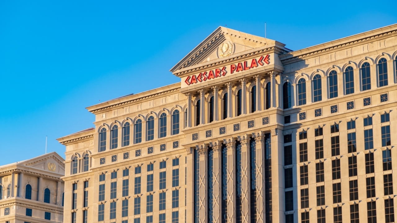 Exterior of Caesars Palace casino and resort in Las Vegas.