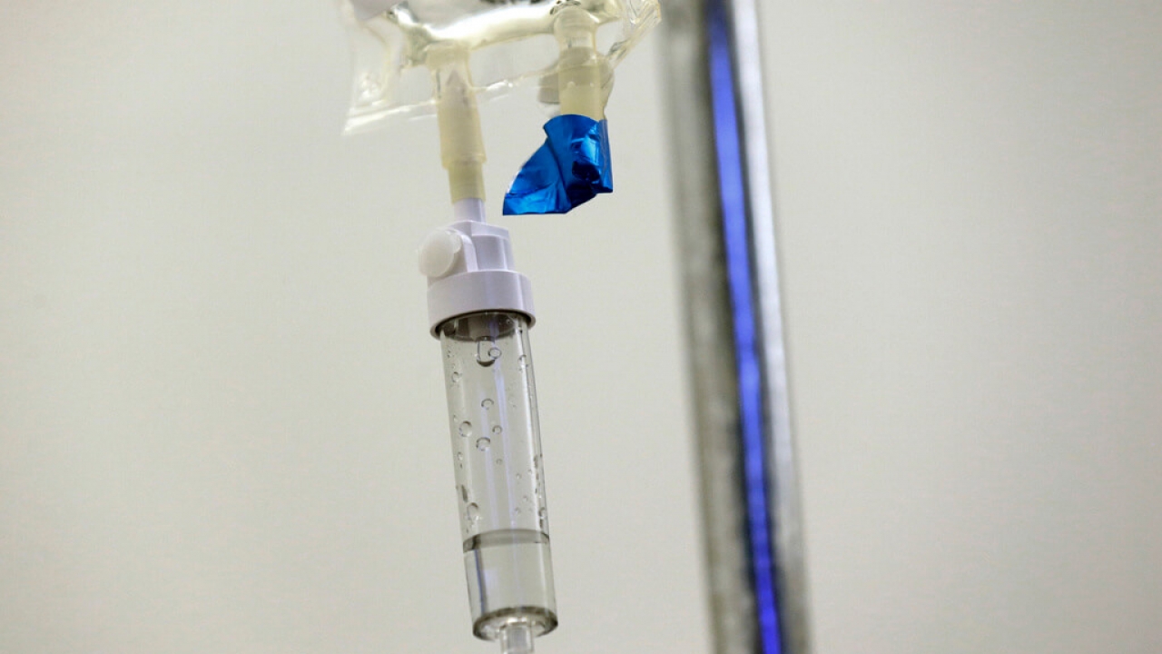 A drip bag chemotherapy drugs in a hospital.