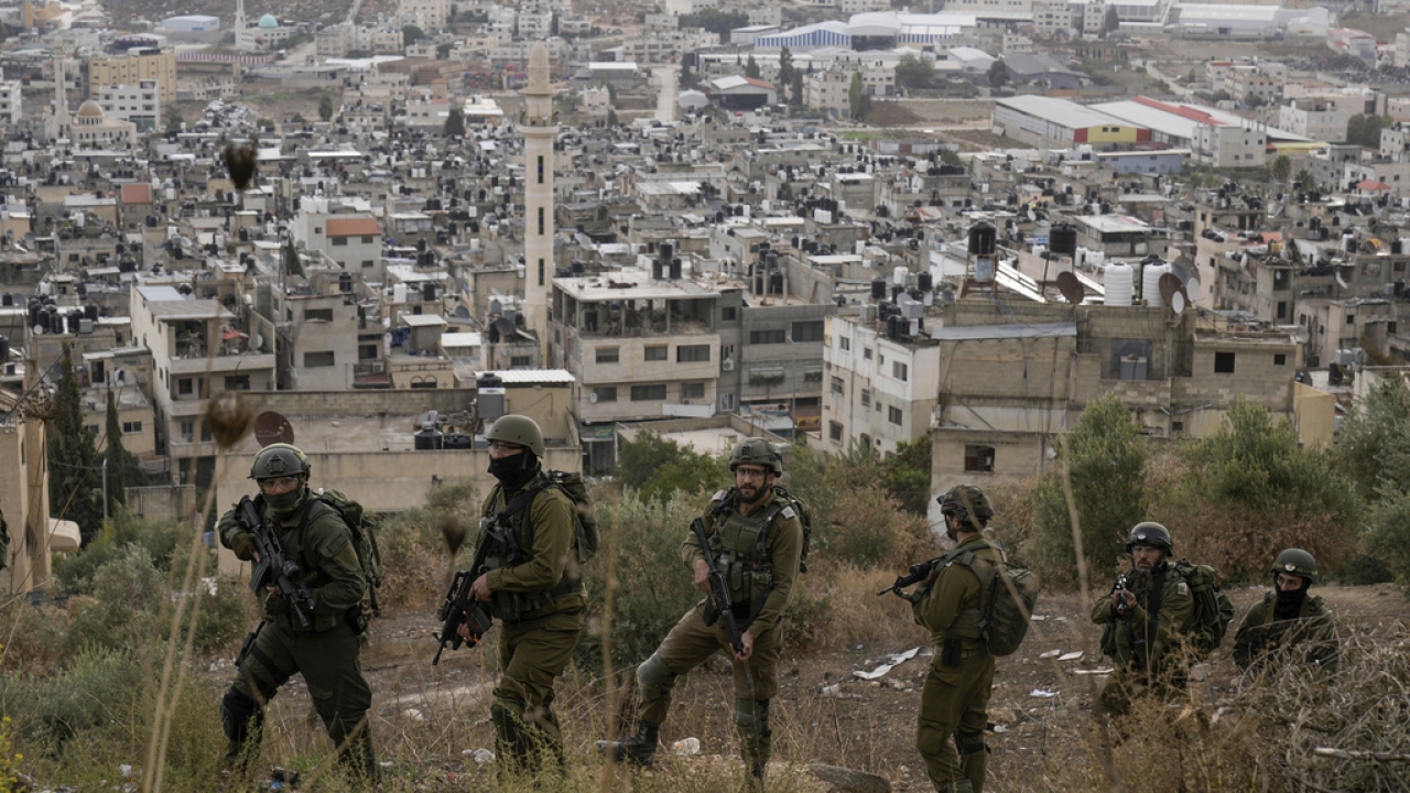 Israeli soldiers are seen during a military operation