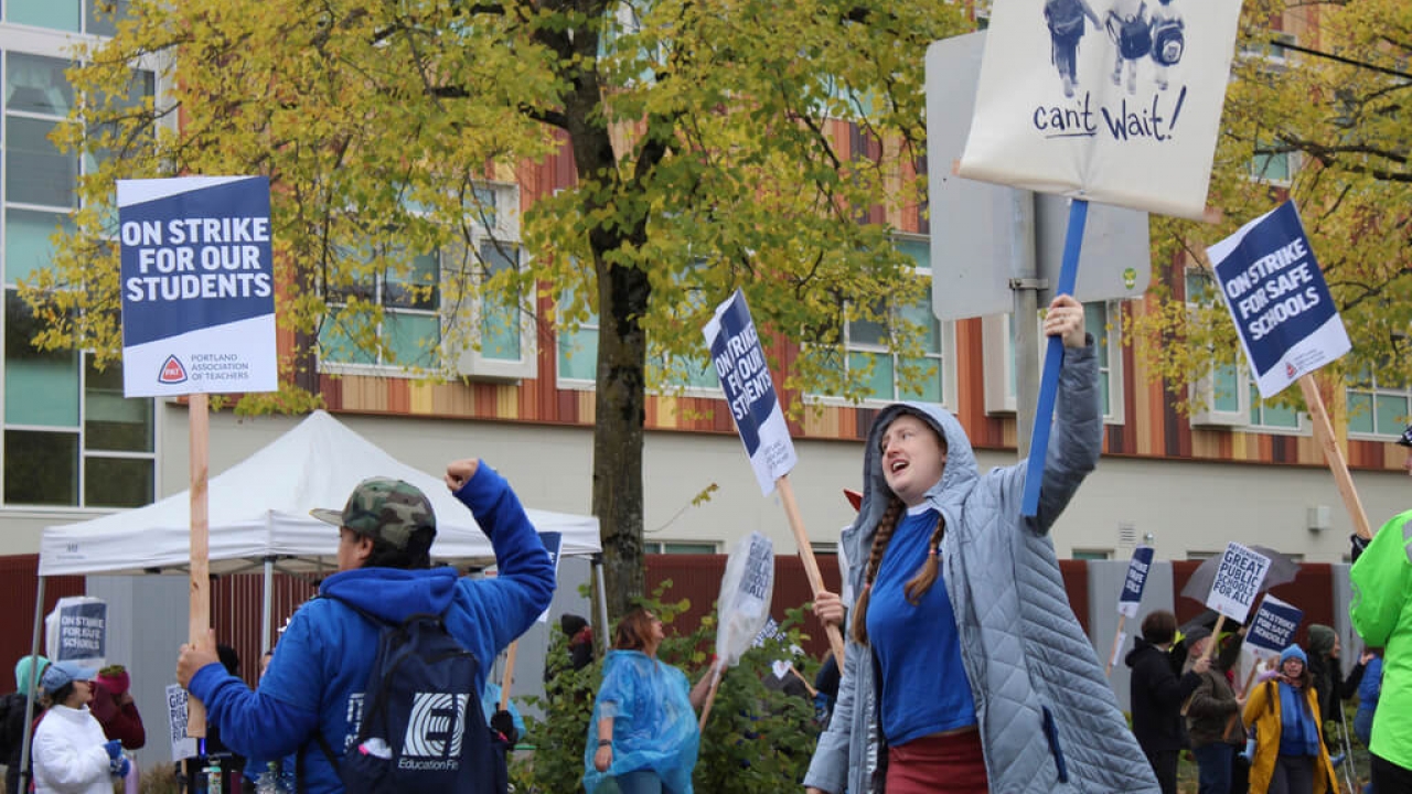 Teachers on strike in Portland, Oregon