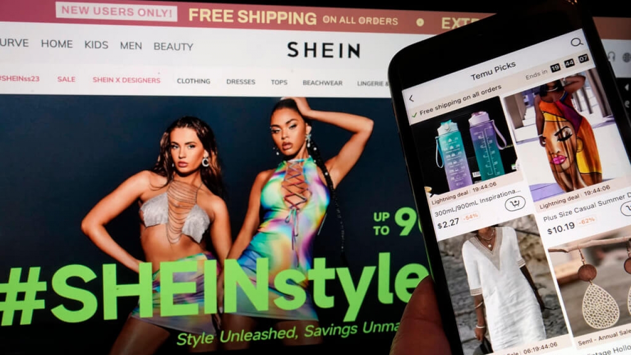 Pages from the Shein website.