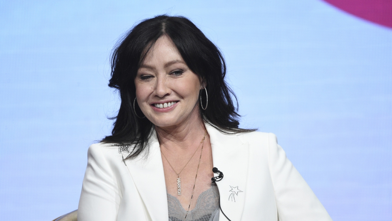 Shannen Doherty participates in Fox's "BH90210" panel.