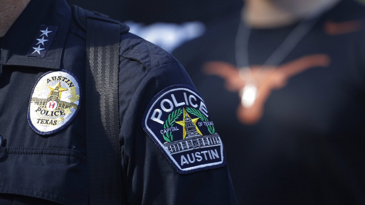 Patch of Austin Police Department officer worn on officer's arm.