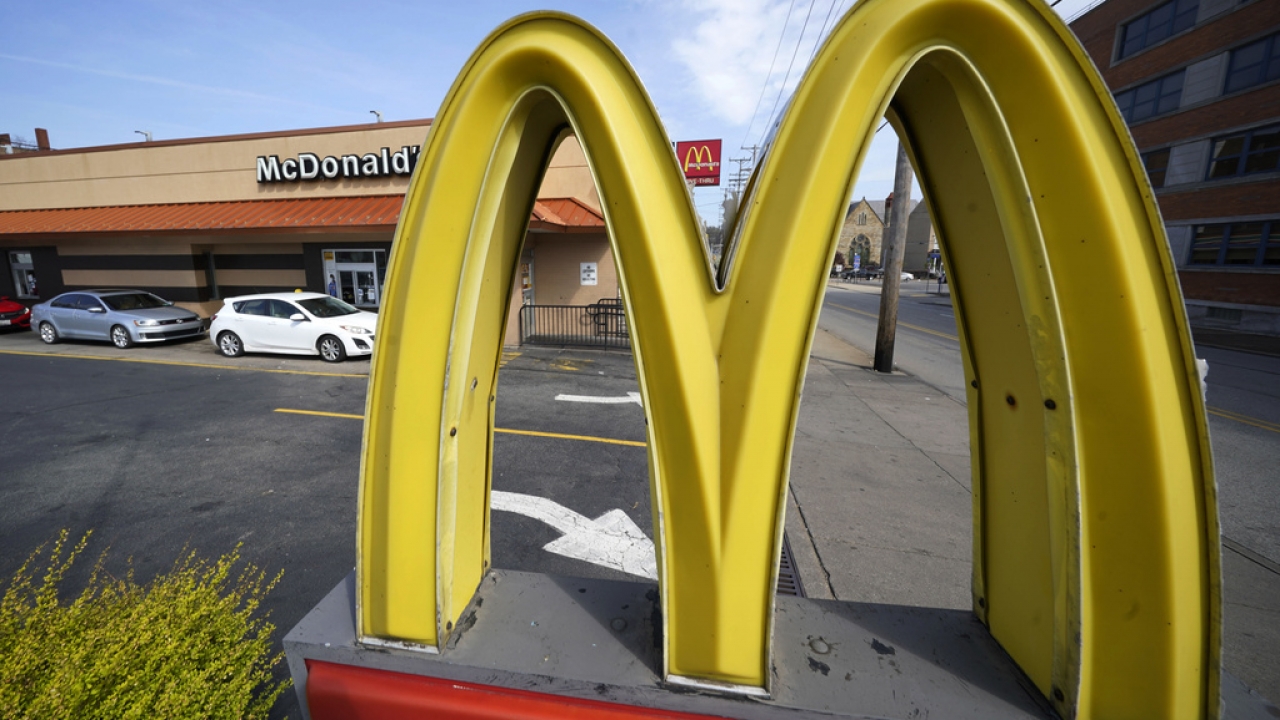 A McDonald's restaurant sign is shown.