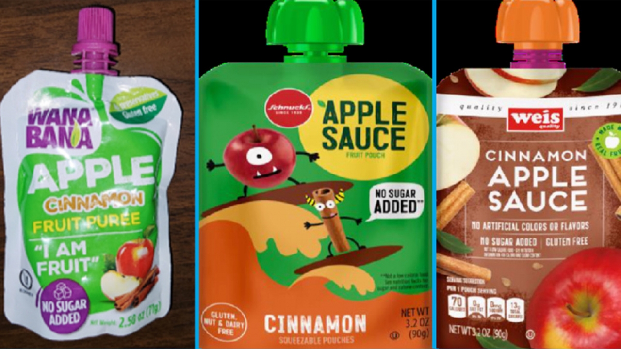 Recalled applesauce products.