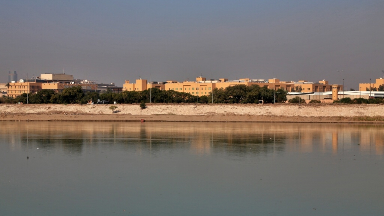The U.S. Embassy is seen from across the Tigris River in Baghdad, Iraq.