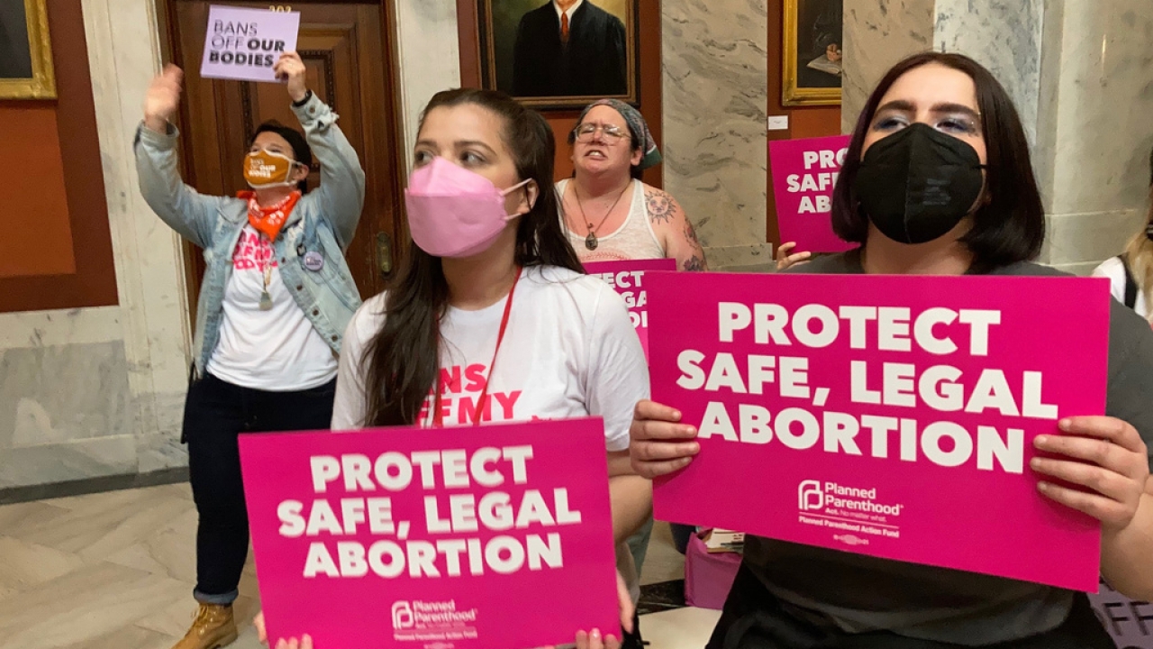 Abortion-rights supporters in Kentucky.