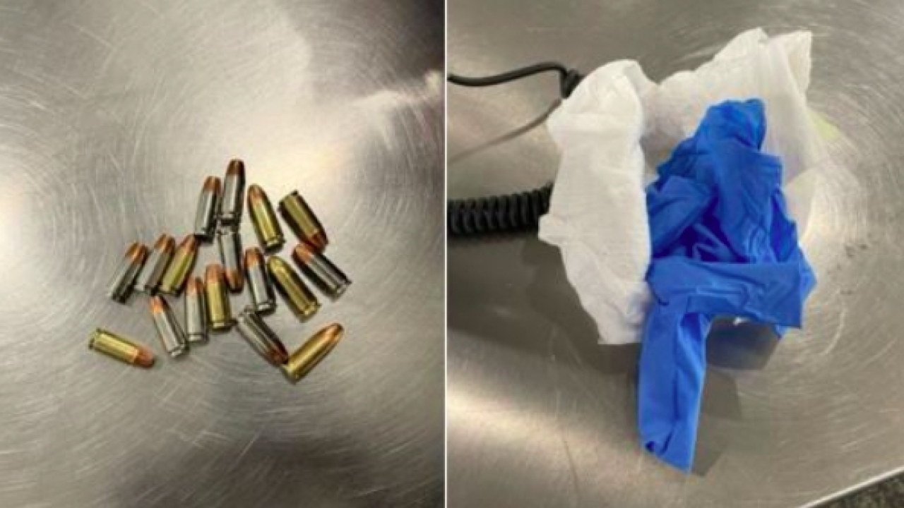 17 bullets that were concealed in a clean disposable diaper.