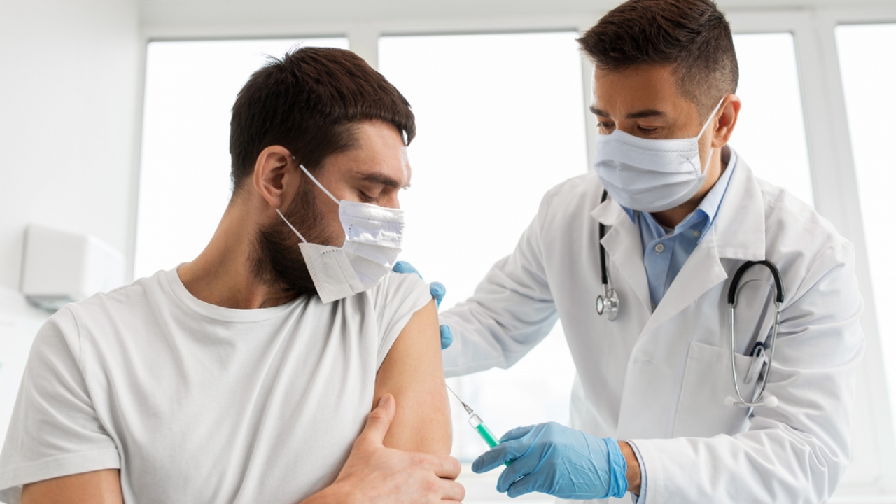 A patient receiving a vaccine.