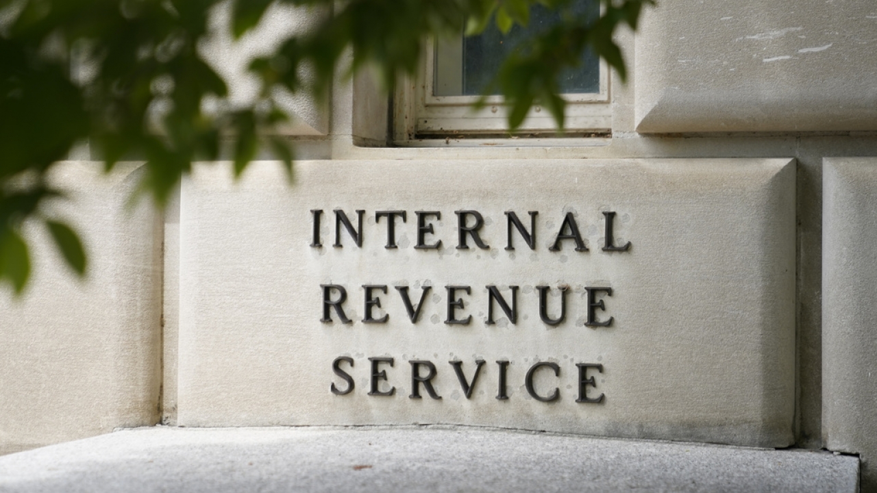 A sign outside the Internal Revenue Service building in Washington.