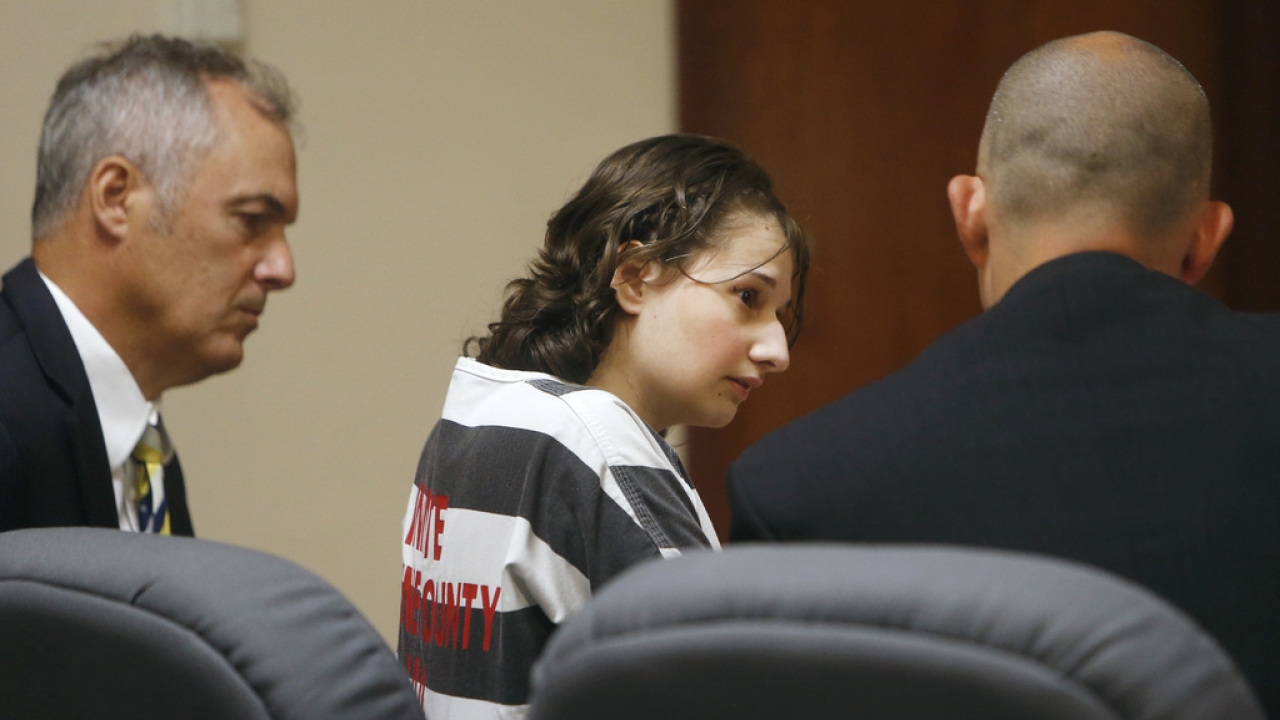 Gypsy Rose Blanchard sits in court.