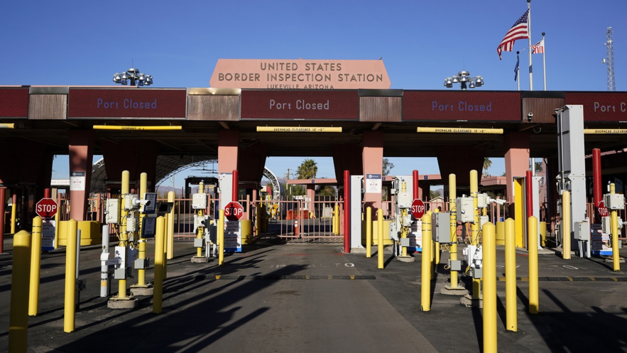 A U.S.-Mexico border crossing closed in Lukeville, Arizona.