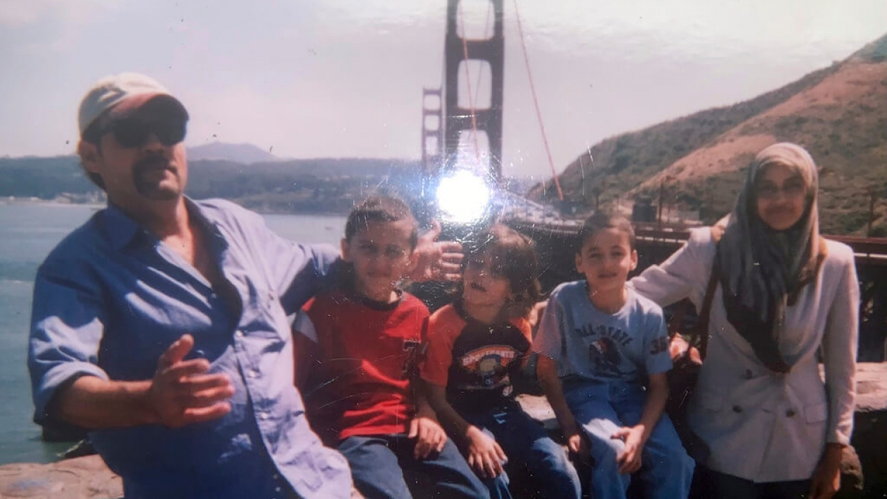 A family photo of Abedalla Sckak with his wife Zahra Sckak and children