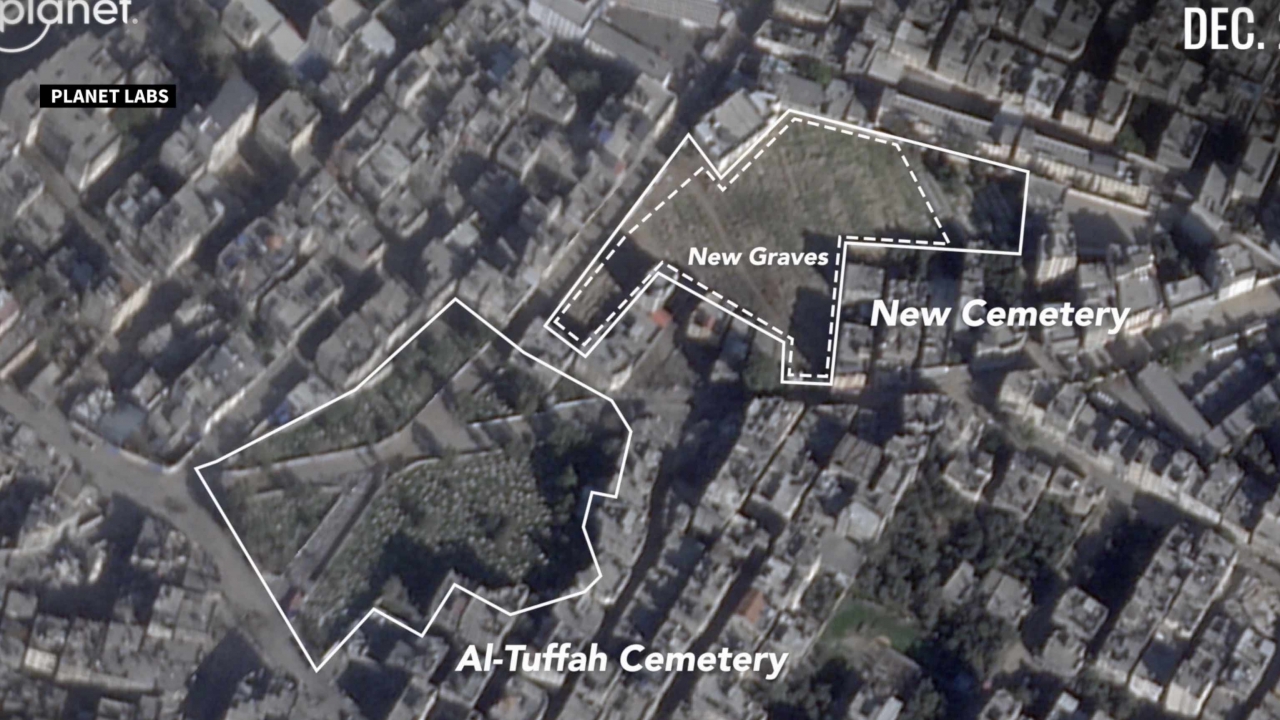 Mapping the destruction of cemeteries in Gaza