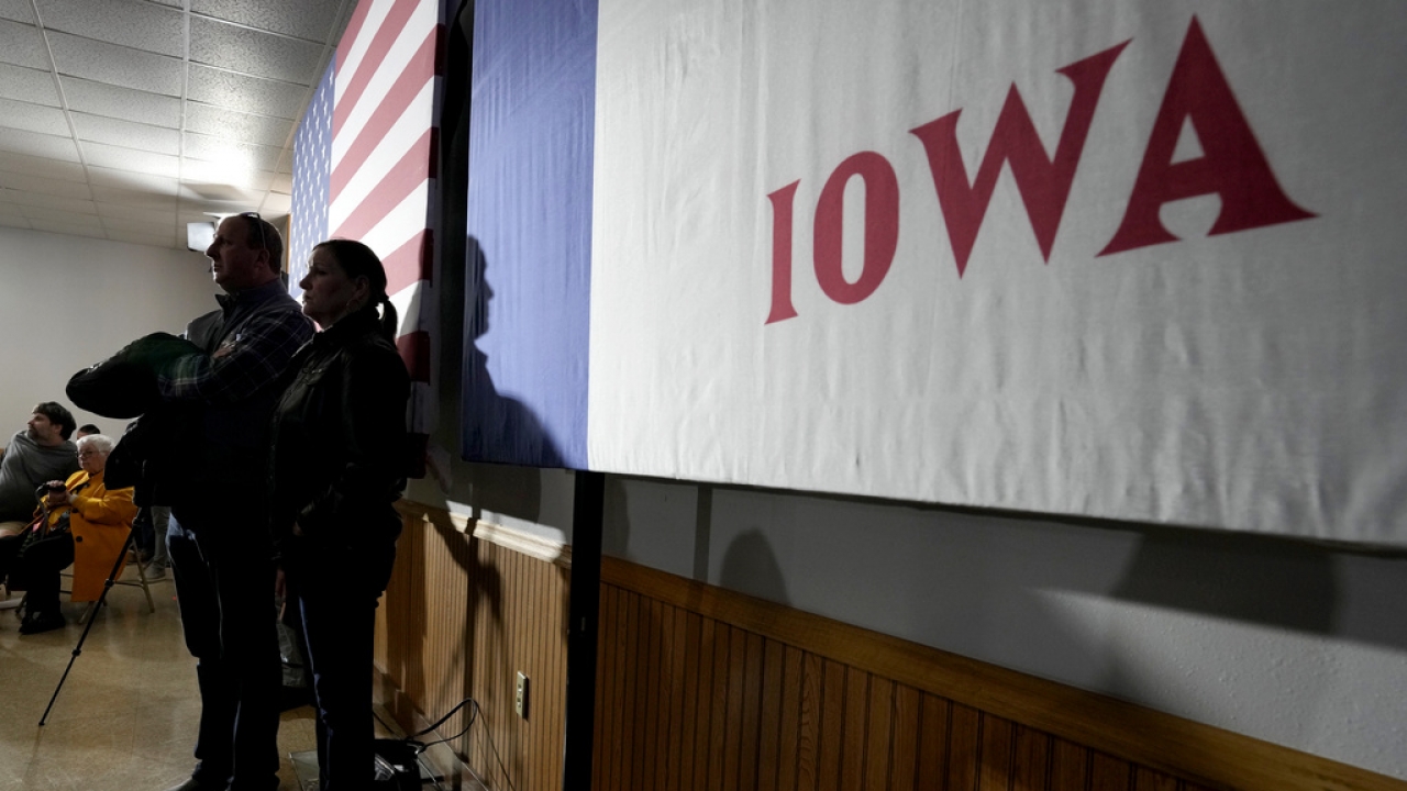 Audience members during a campaign event in Iowa.