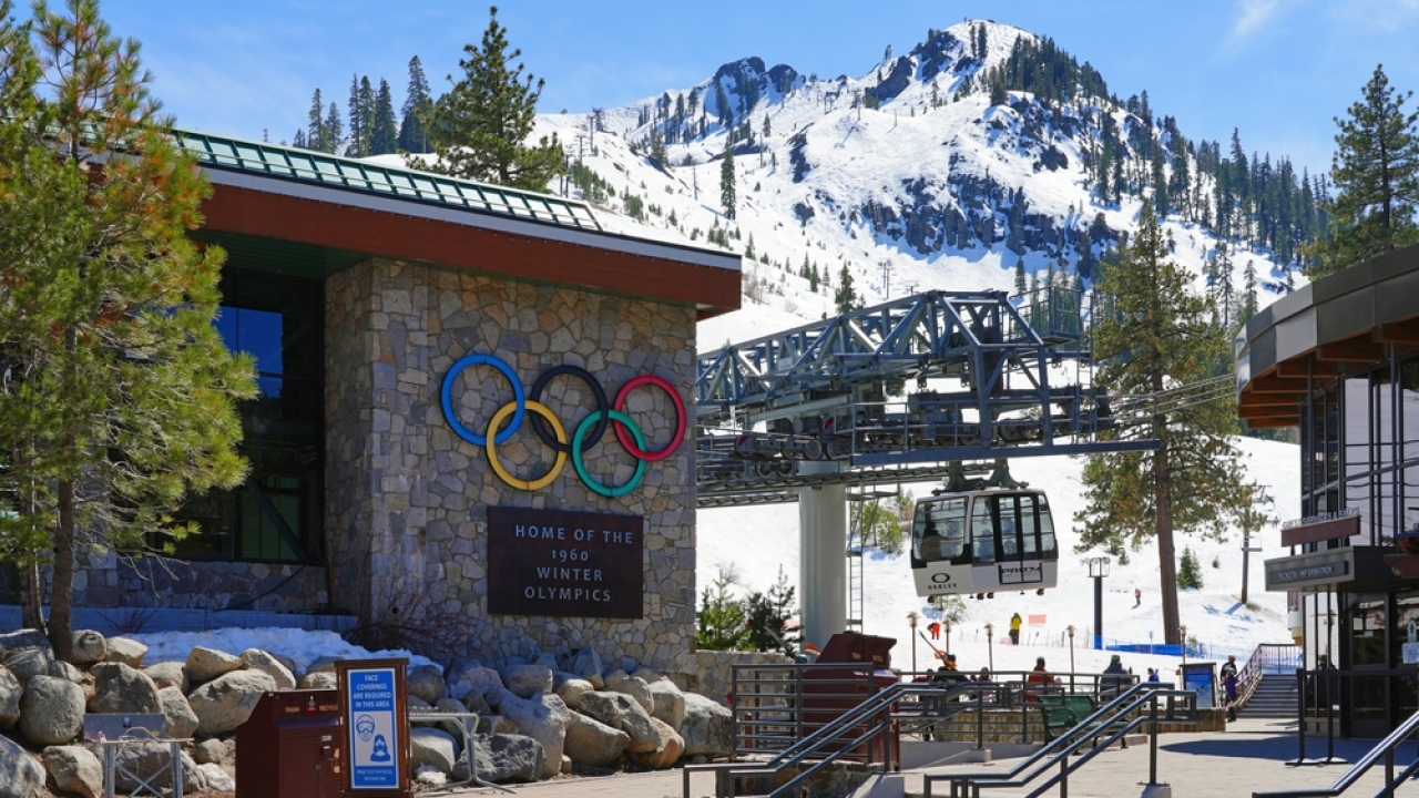View of the Palisades Tahoe , a ski resort in California site of the 1960 Winter Olympics