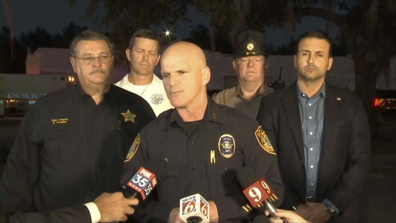 Ocala Police Chief Mike Balken speaks during a news conference.