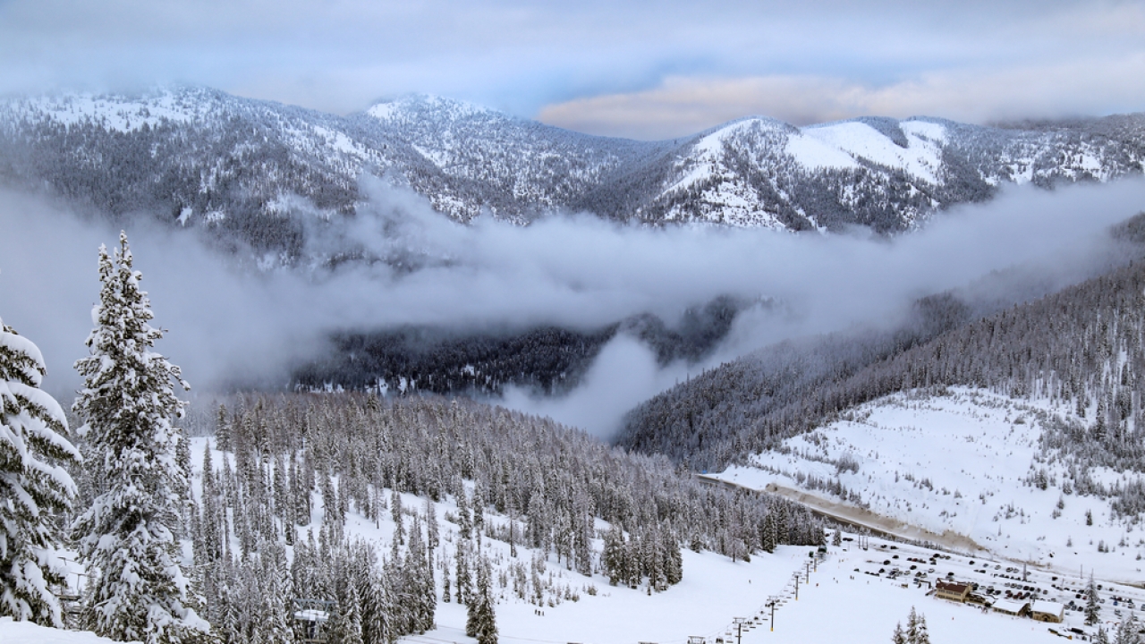Lookout Pass ski area on the Idaho and Montana border