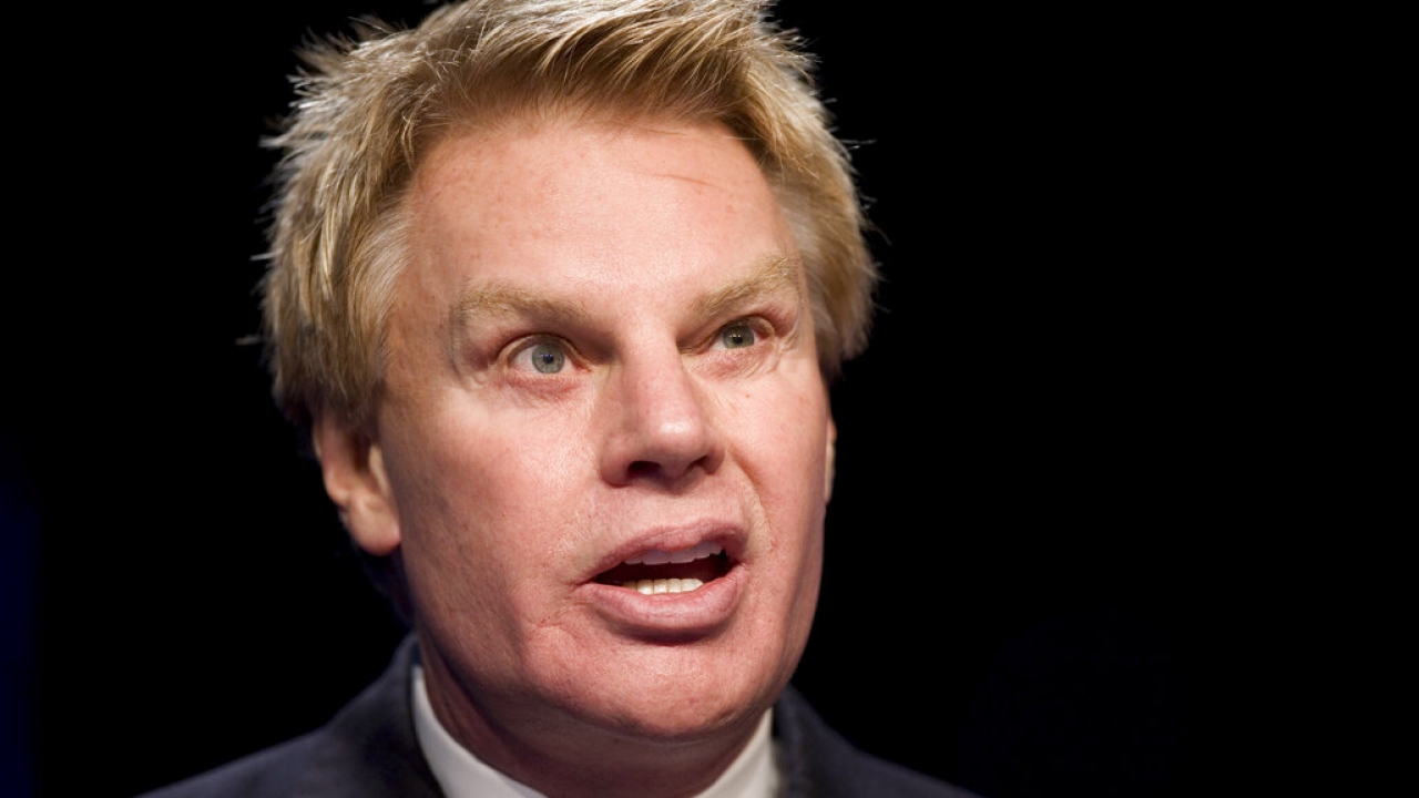 Mike Jeffries, former CEO of Abercrombie & Fitch, speaks at a conference.