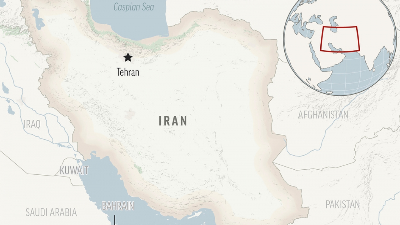 Map shows Iran.