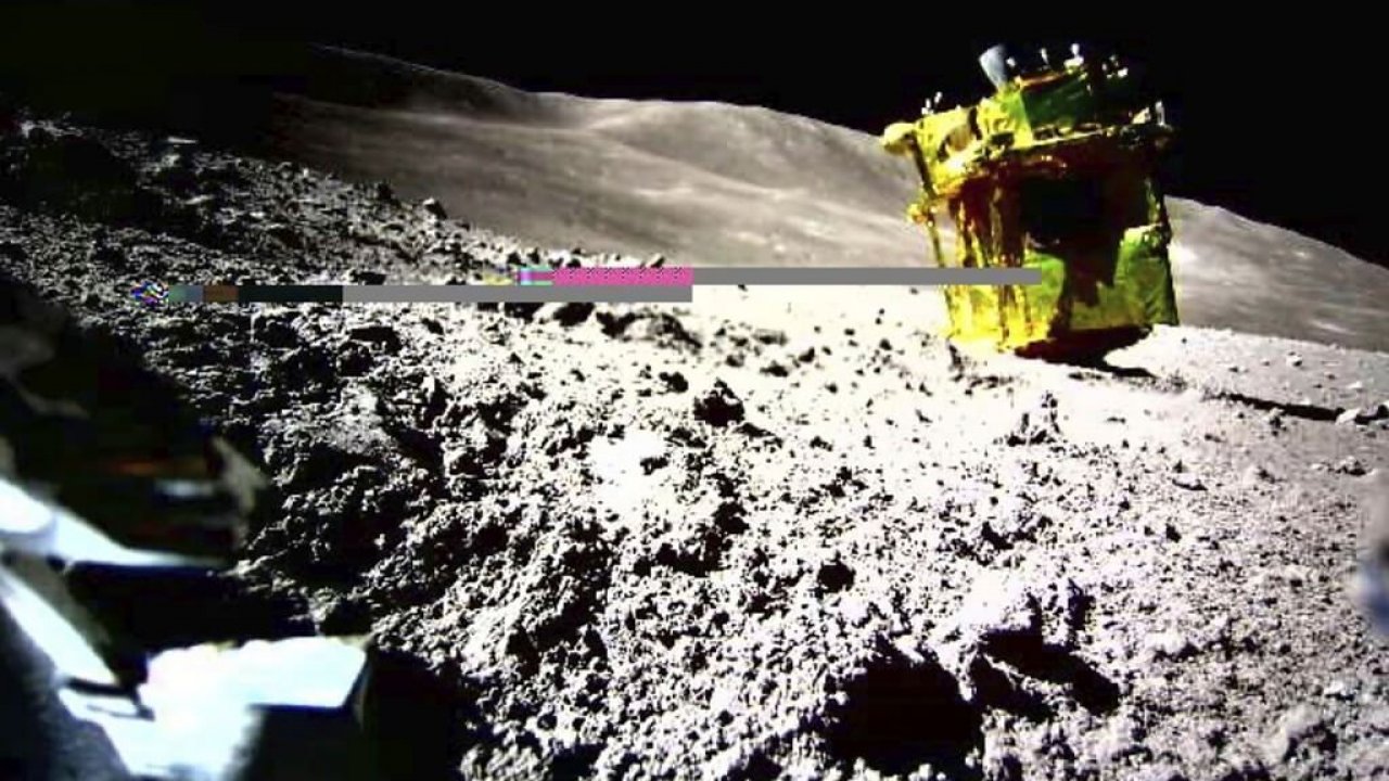 This image provided by the Japan Aerospace Exploration Agency shows its SLIM lander on the moon