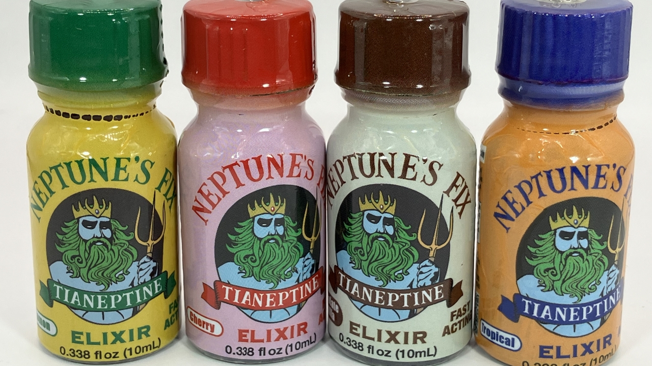 Bottles of Neptune's Fix pills commonly found in gas stations.