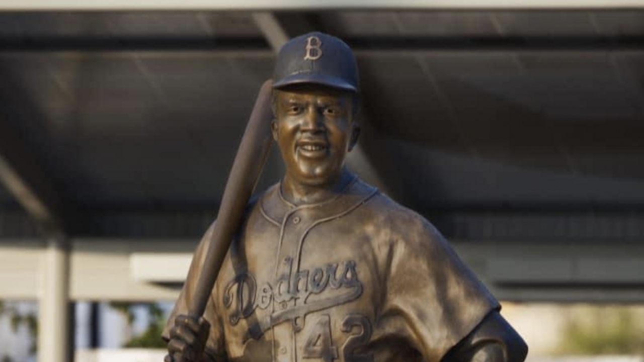 Archive photo of the Jackie Robinson statue.