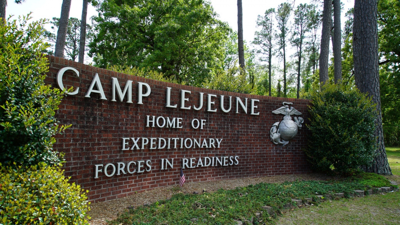 Camp Lejeune sign.