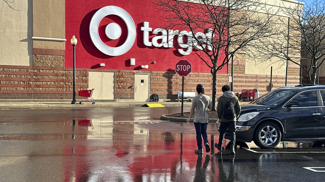 People shop at a Target.